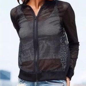 Nouvelle Collection- Black sport mesh bomber jacket size M/L